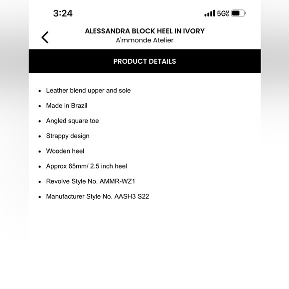 Revolve A’mmonde Atelier Ivory Alessandra Block Heel Sandal Women’s size 8 - Picture 13 of 13